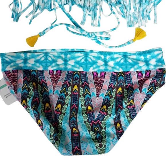 Gossip Girl Multi-Colors Fringed Bikini 👙 Swimsuit Set - Picture 6 of 8